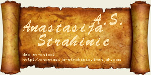 Anastasija Strahinić vizit kartica